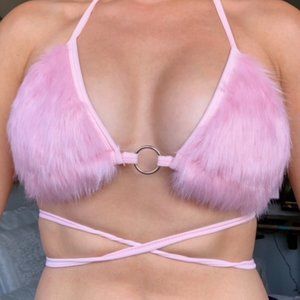 Pink Fluffy Bikini